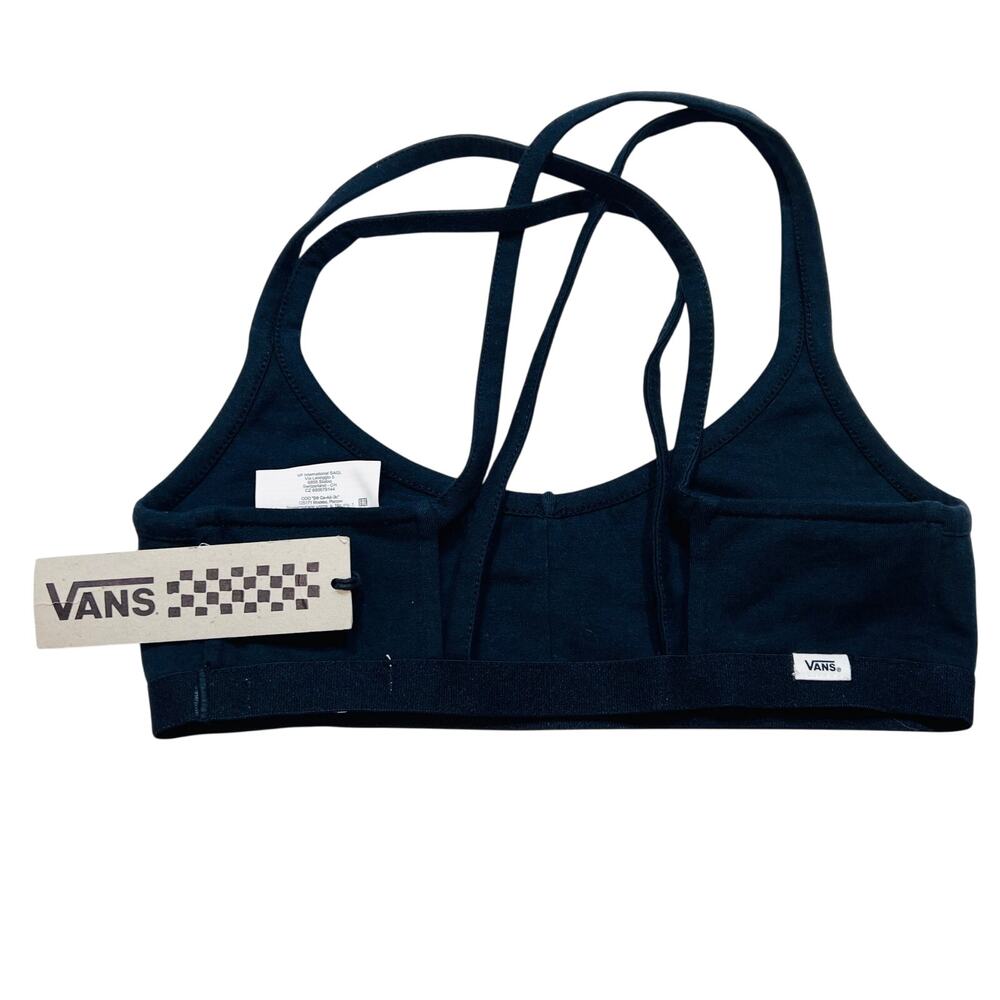 Vans Bikini Top Size XS Black Bandeau Swimwear Double Straps New